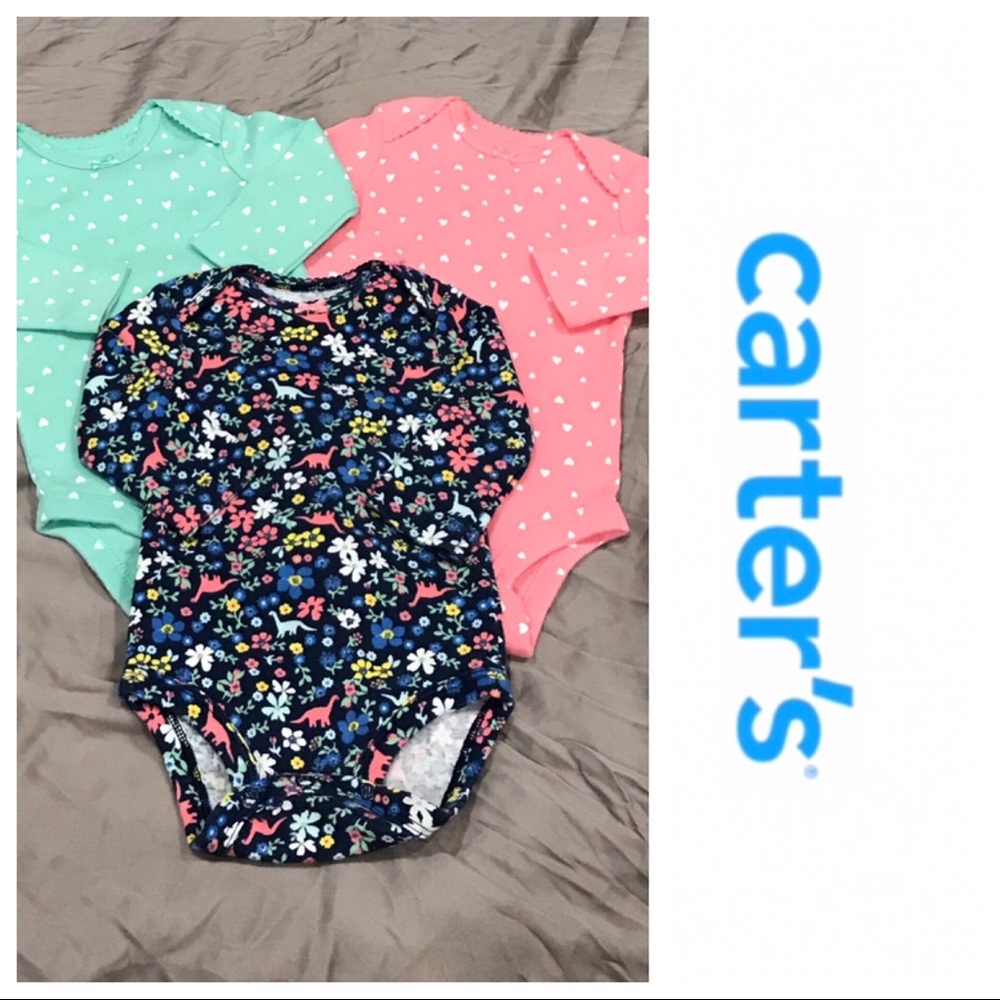 🔴SOLD🔴 Carter’s Long Sleeve Printed Bodysuits